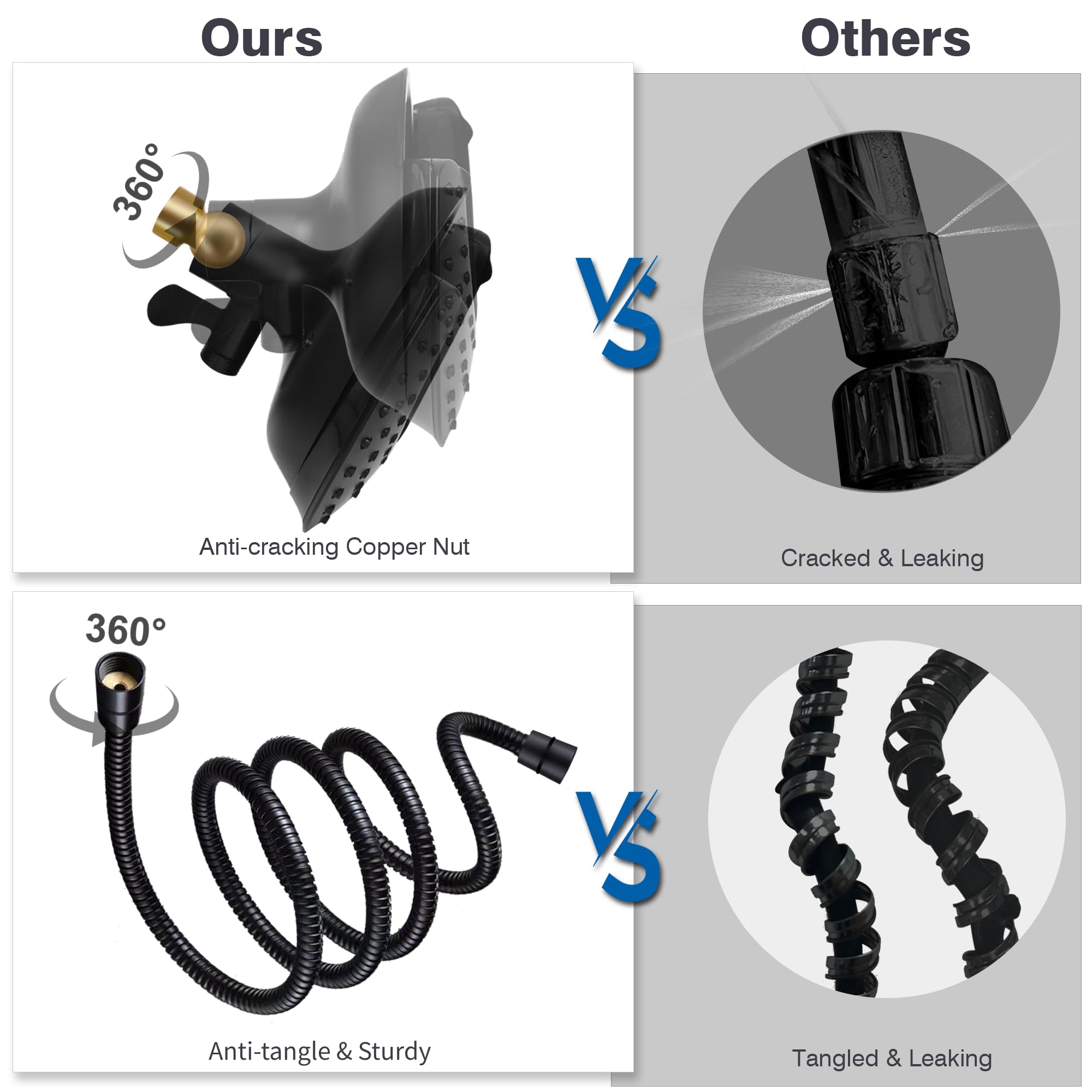 INAVAMZ black adjustment knob controlling mixed water pressure for customized comfort