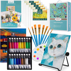 Inburit Art Paint Set with 8 brushes for kids' creative sessions