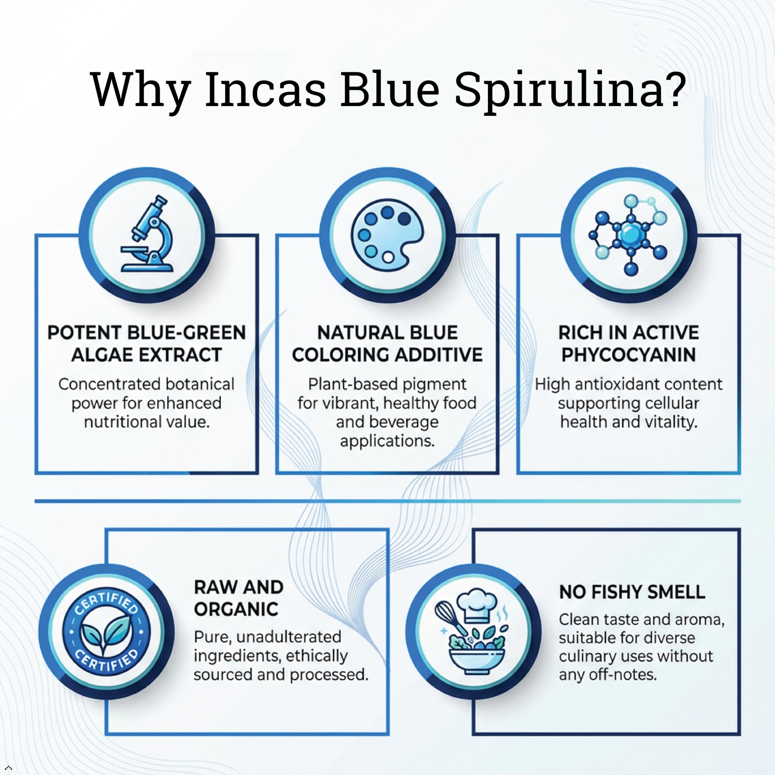 Measuring spoon with Incas blue spirulina; precise color addition.