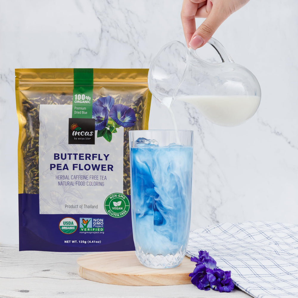 Incas butterfly pea tea idea for recipes and drinks