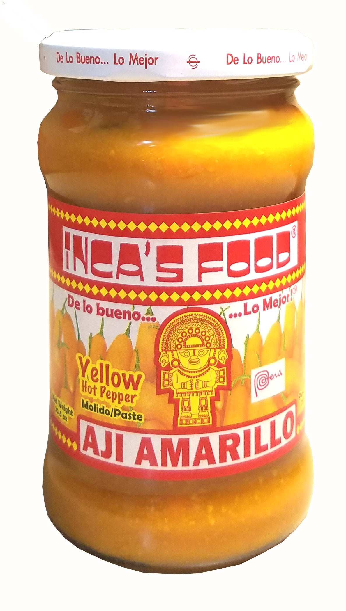 Inca's Food Aji Amarillo paste jar showcases vibrant yellow color, ideal for flavorful rice
