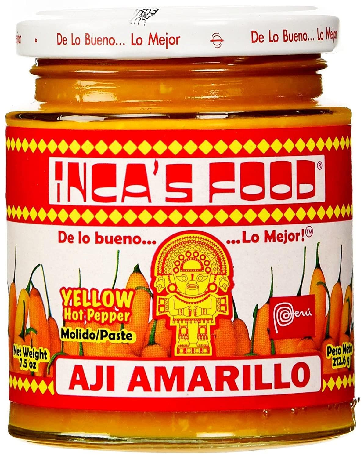 Inca's Food Aji Amarillo paste bottle ready to brighten sauces.
