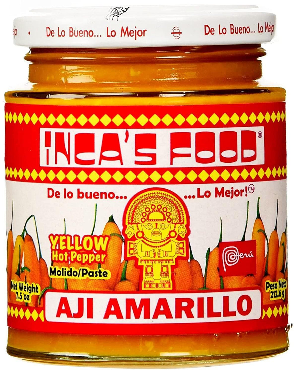 Inca's Food Aji Amarillo paste bottle ready to brighten sauces.