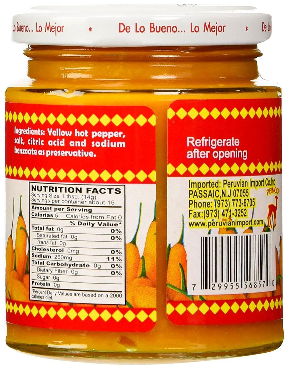 Inca's Food Aji Amarillo paste jar shows a smooth texture for scooping.