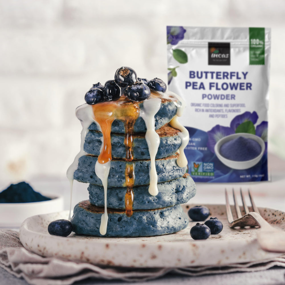 Incas Natural Blue Food Coloring powder for bright, all-natural color.