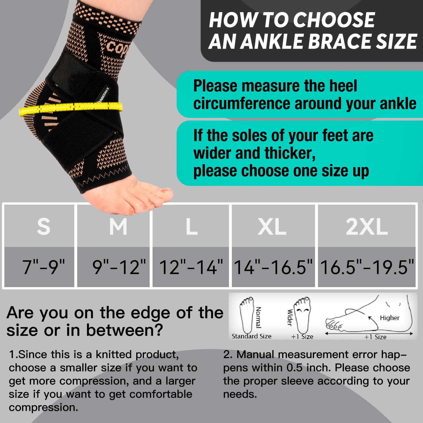 INDEEMAX two-pack copper ankle braces for convenient daily protection