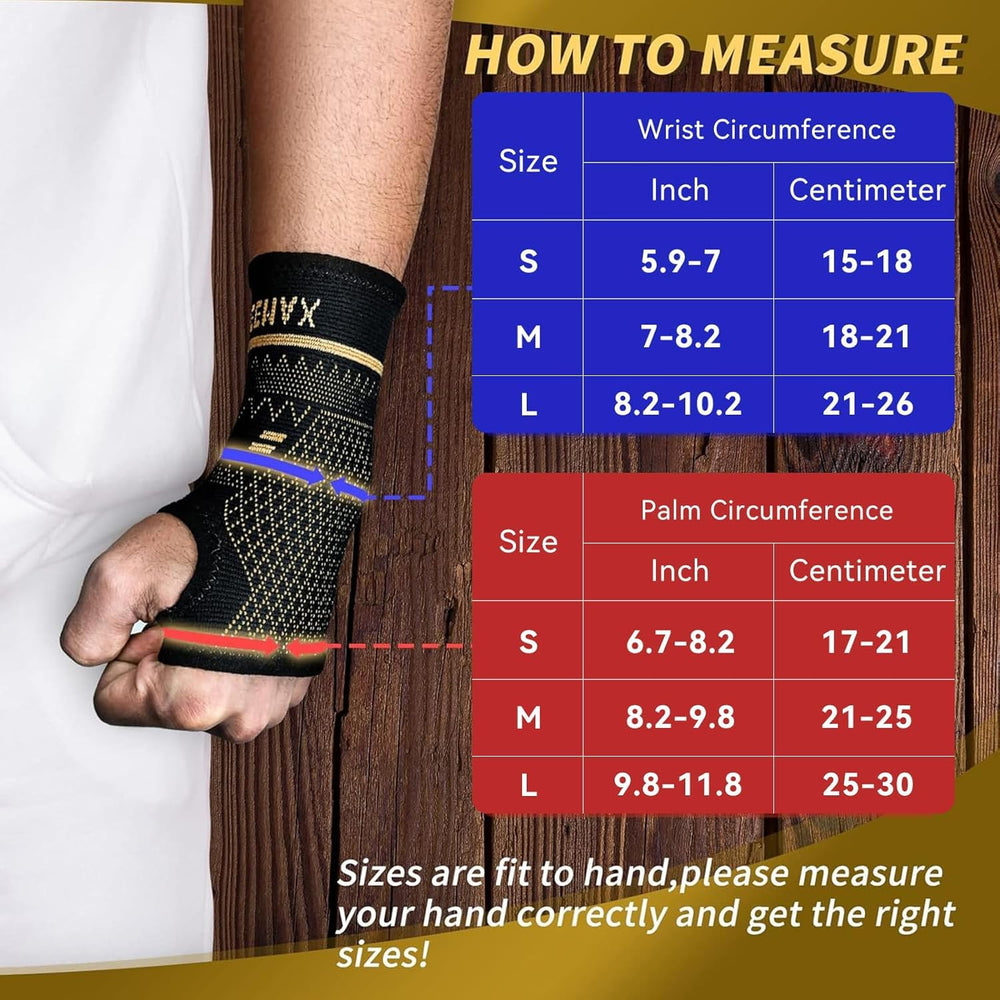 Ergonomic slip-on design of INDEEMAX copper wrist sleeve reduces rubbing