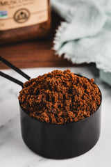Deep, glossy color of India Tree Dark Muscovado Sugar suggests robust flavor