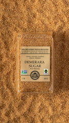 India Tree Demerara sugar pantry display emphasizing fair trade credentials