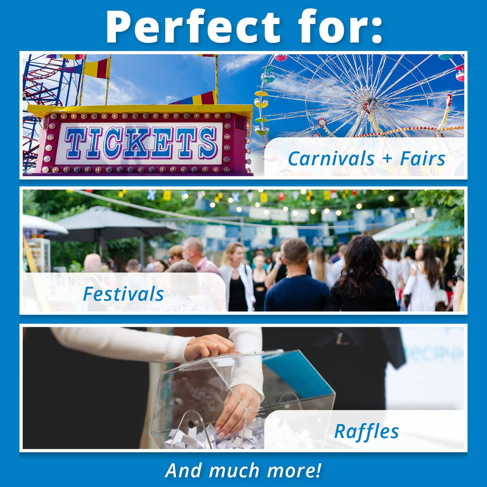 INDIANA TICKET CO. eight color options match themes and boost appeal.