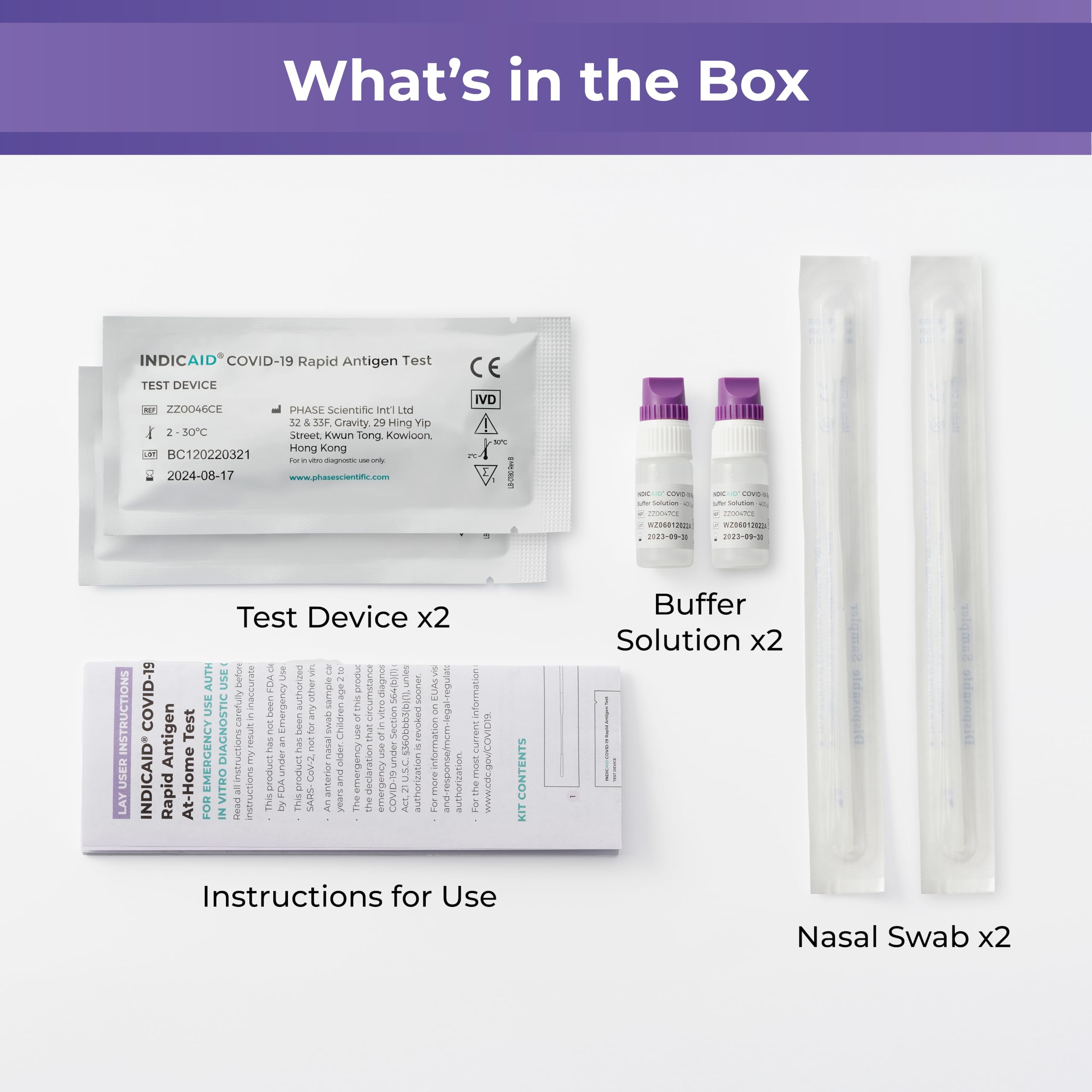 INDICAID instruction card outlining four-step workflow for users.
