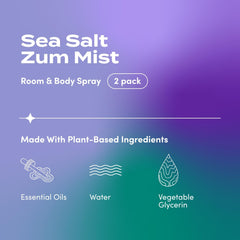 Indigo Wild Zum Mist Sea Salt spray bottle ready for on-the-go aroma.