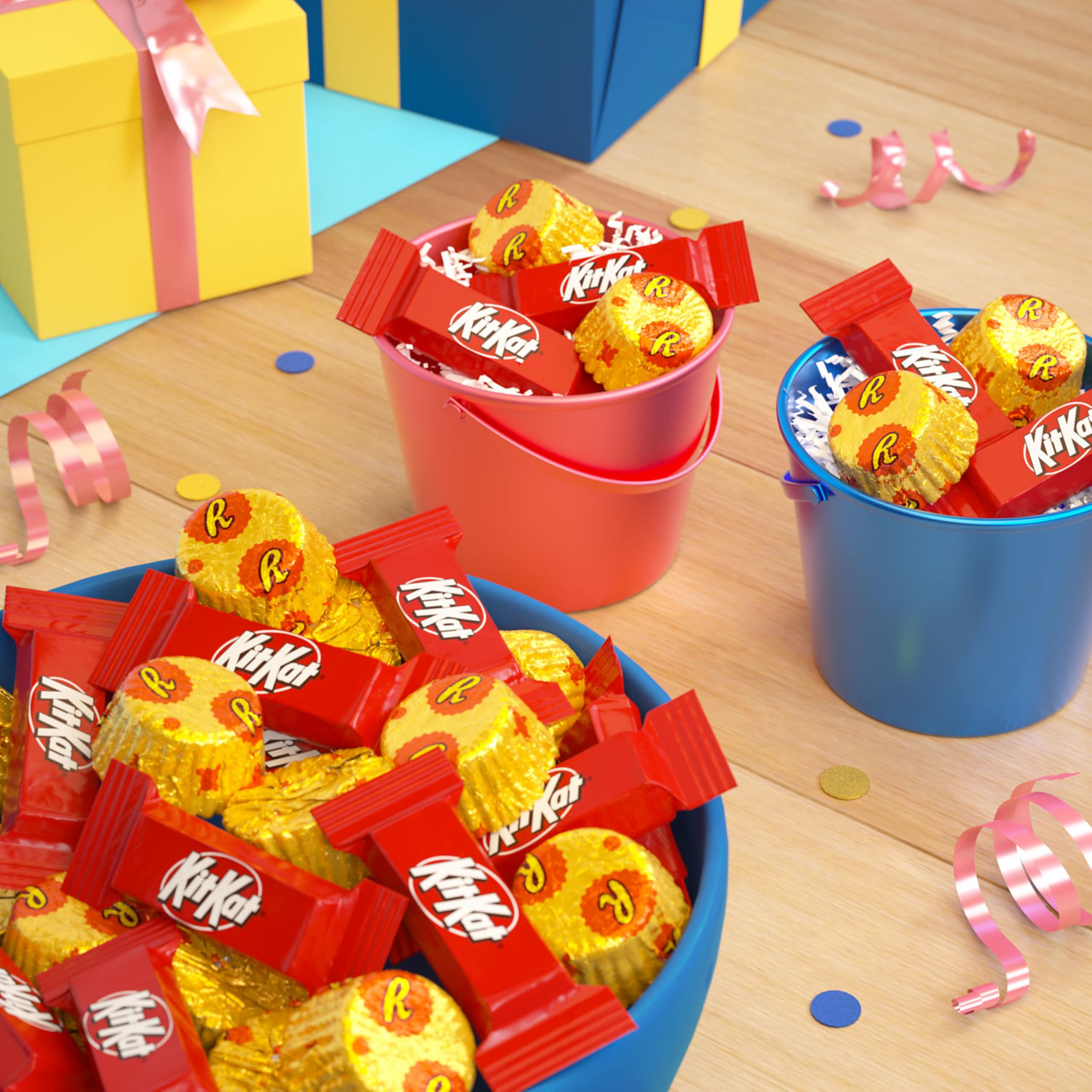Individually wrapped chocolates ready for sharing.