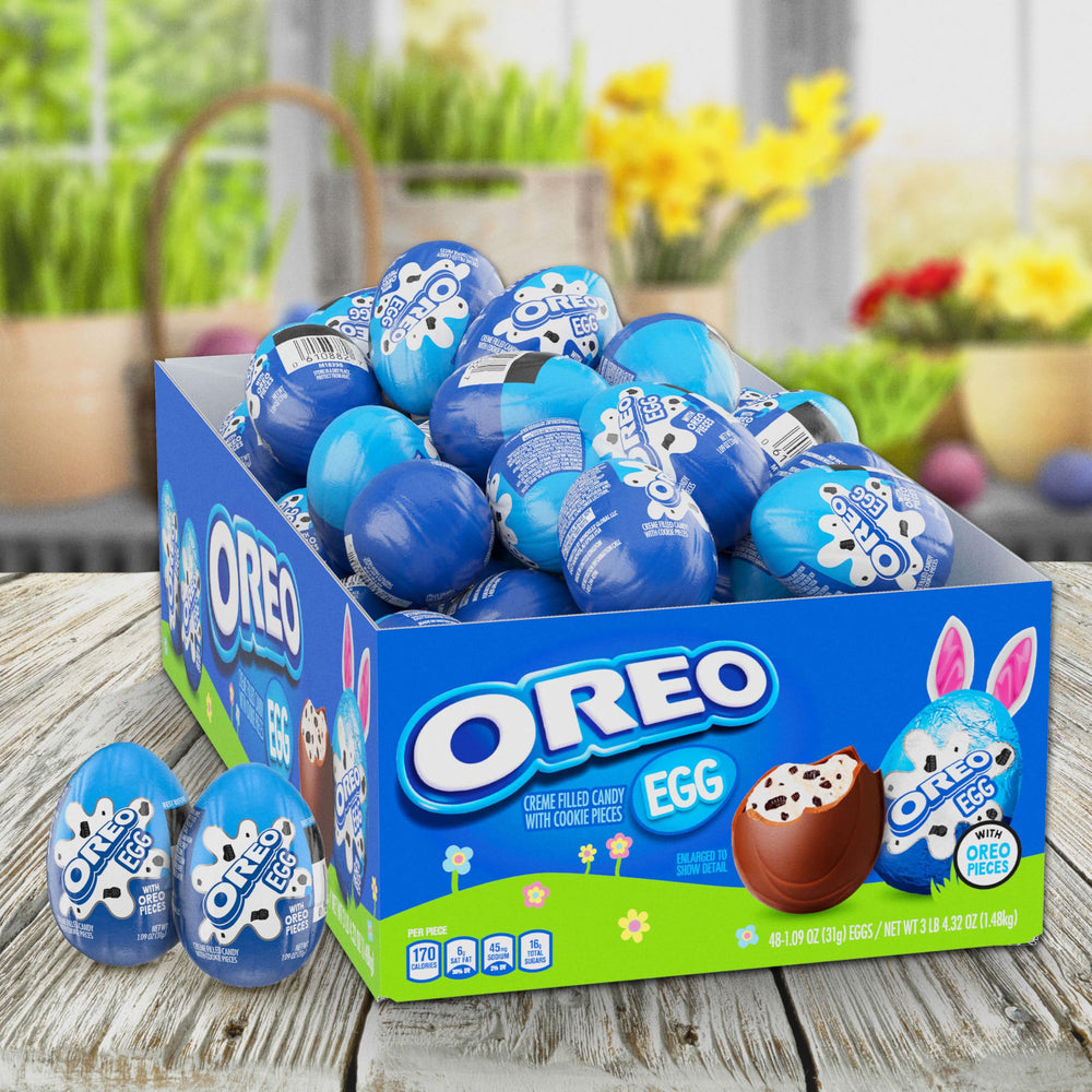 Individually wrapped OREO eggs help maintain freshness and serve as easy treats