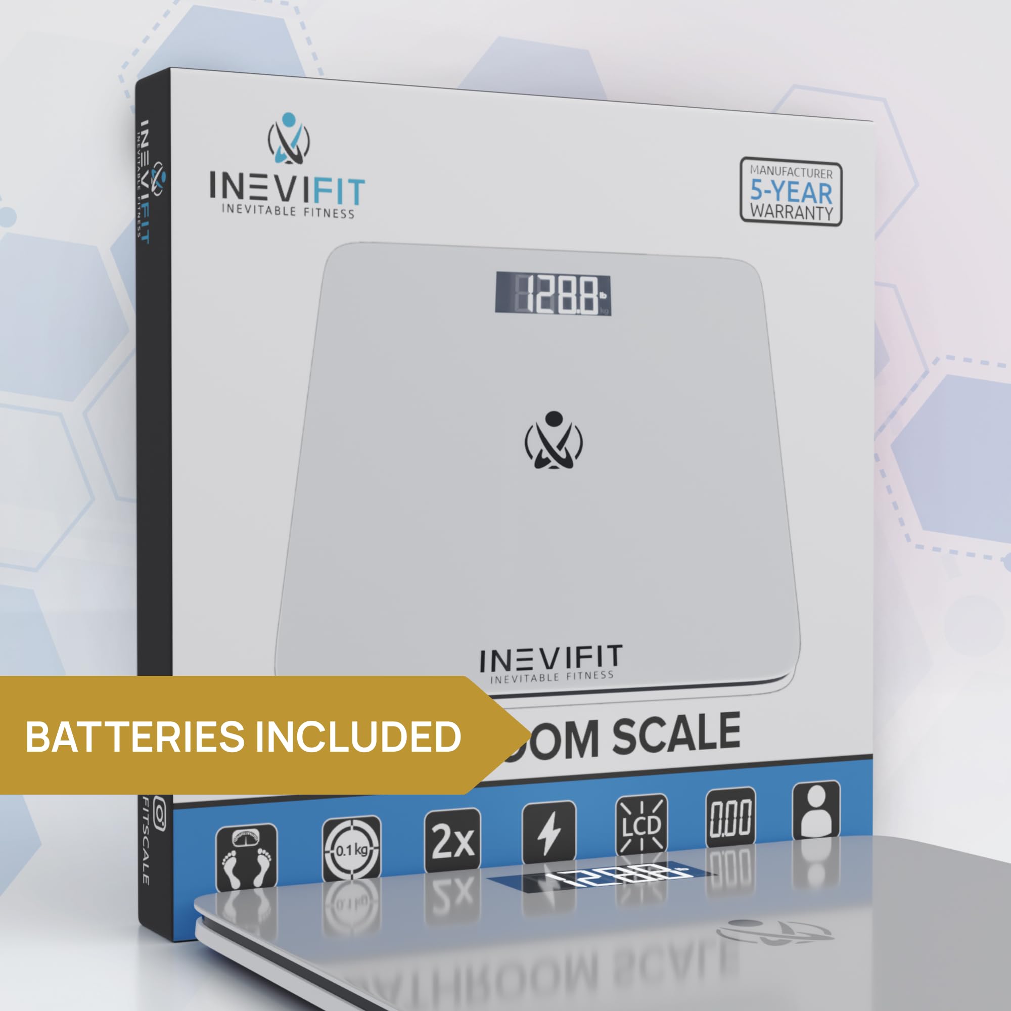 INEVIFIT packaging shows batteries included for immediate setup.