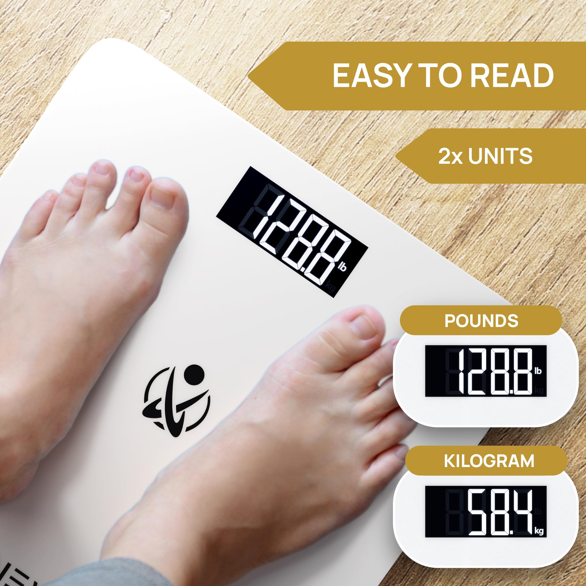 INEVIFIT scale close-up shows bright LED display for easy readings.