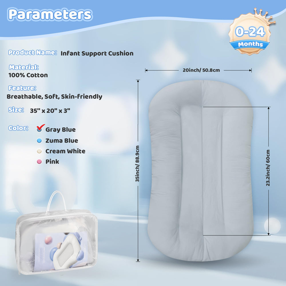 Machine washable Infant Support Cushion design for quick cleanup by busy parents