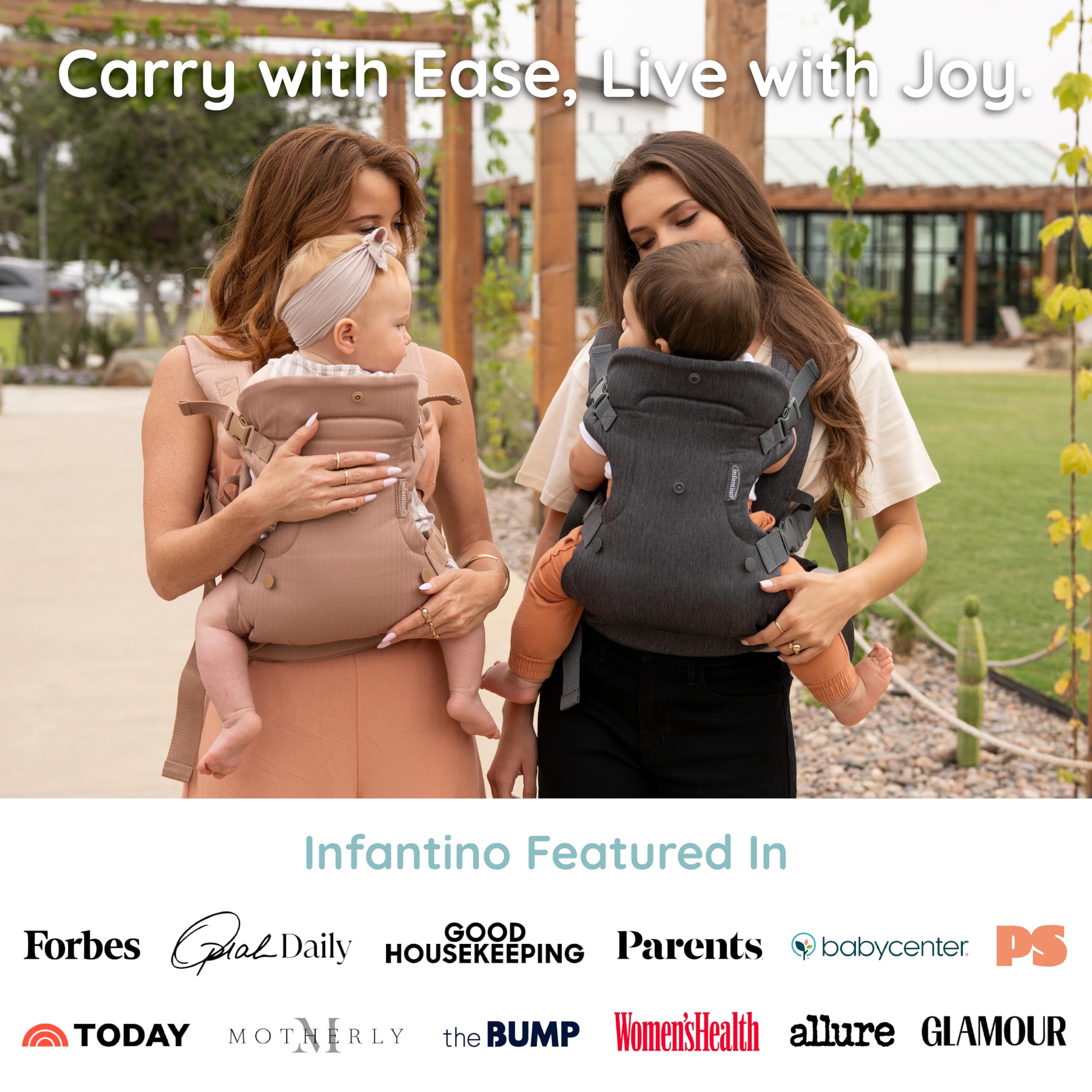Infantino carrier keeps you connected to your baby in daily routines.