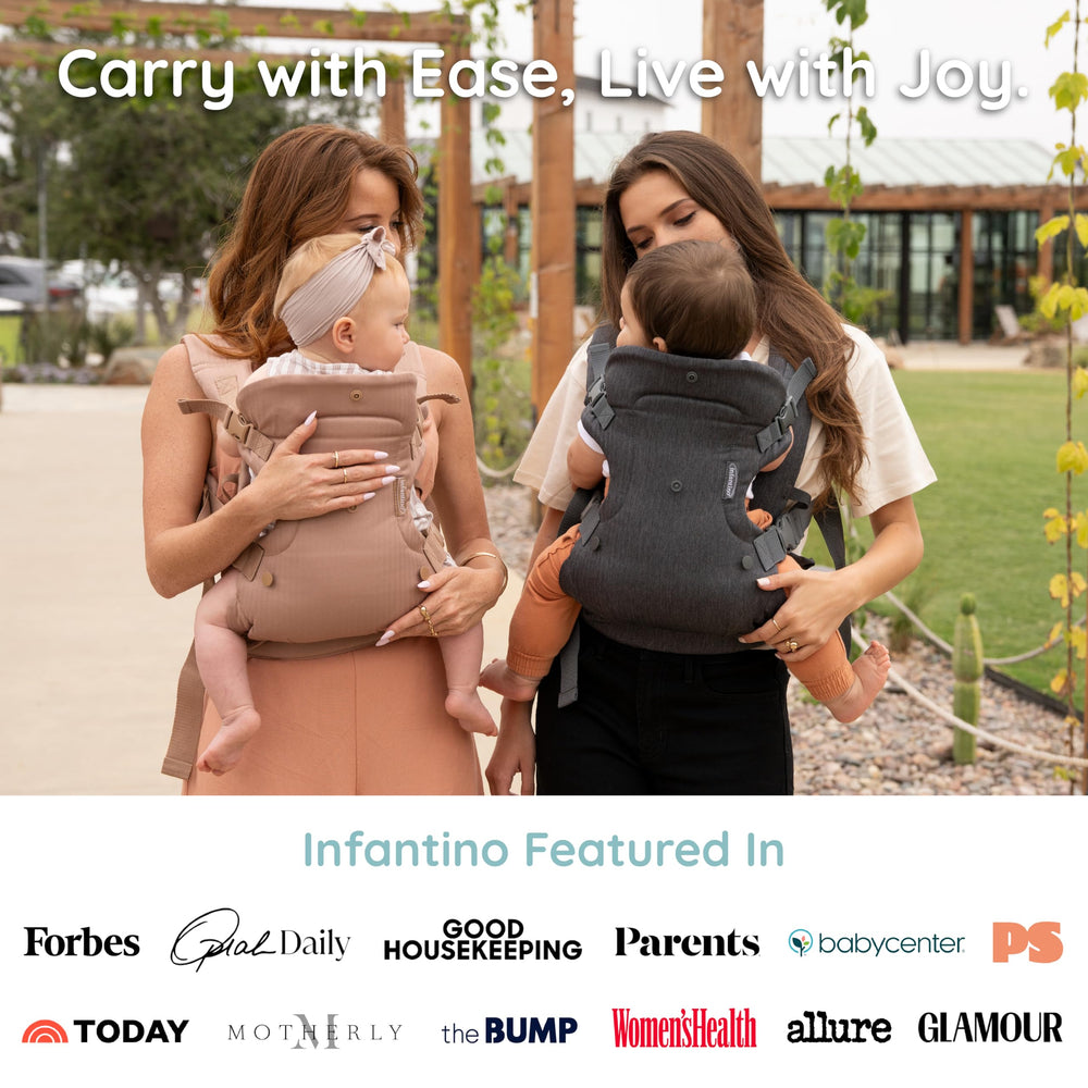 Infantino carrier keeps you connected to your baby in daily routines.