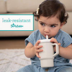 Infantino My 1st Tumbler 9oz capacity supports quick daytime hydration.