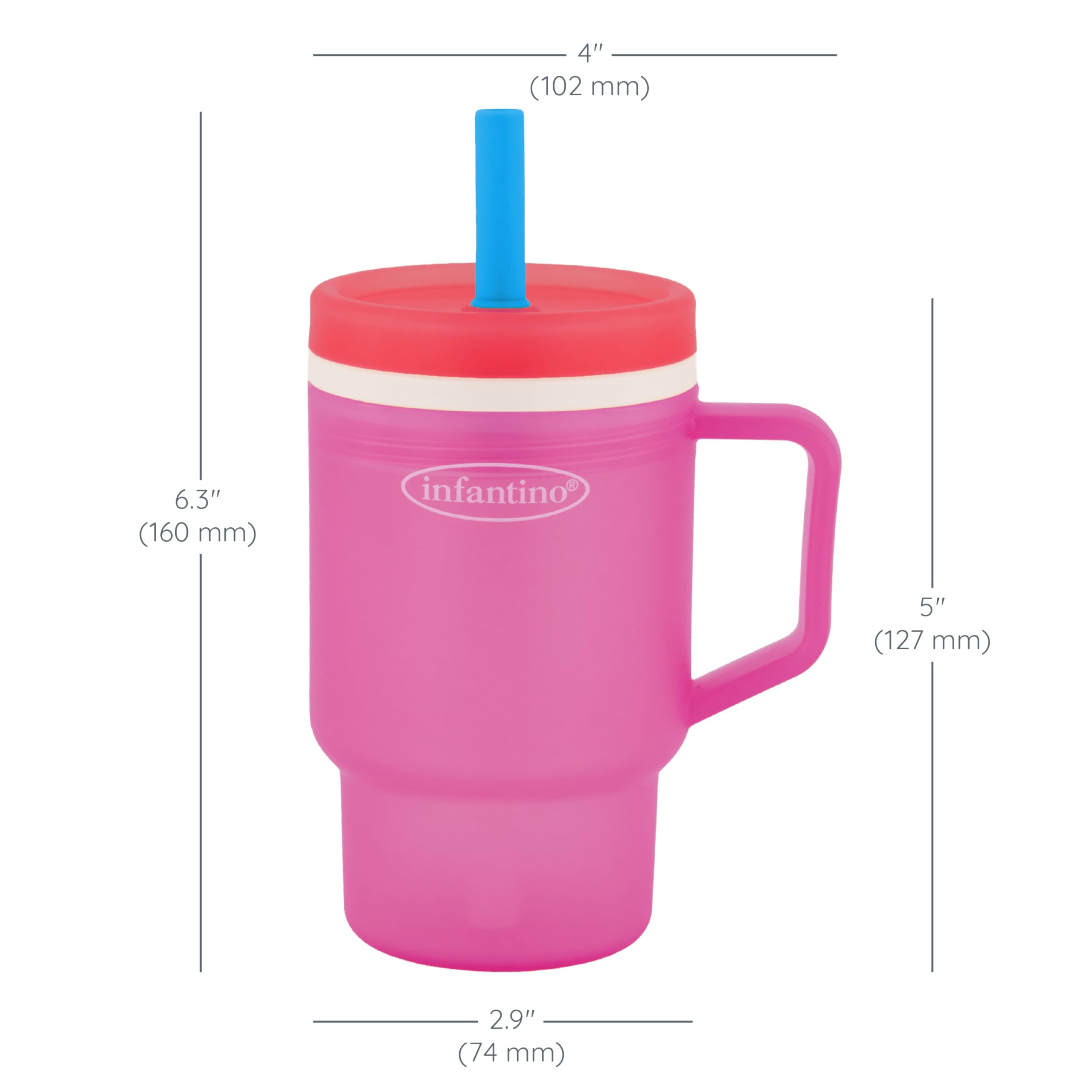 Infantino My 1st Tumbler dishwasher-safe parts simplify cleaning after meals.
