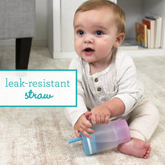 Infantino My 1st Tumbler easy-grip handle supports on-the-go sipping.