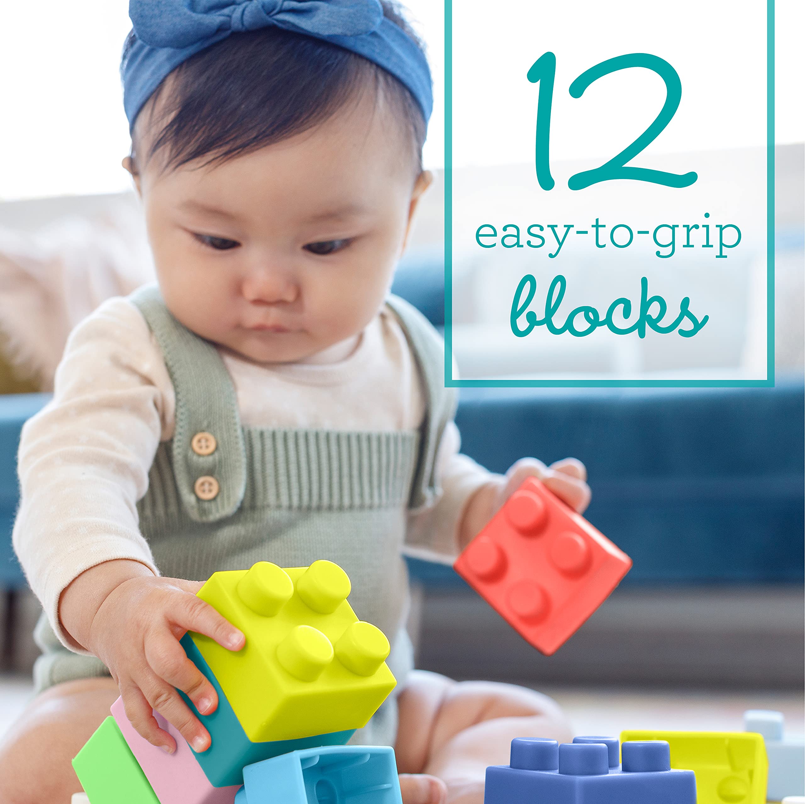 Infantino blocks help little fingers grip with easy-to-hold, BPA-free design.