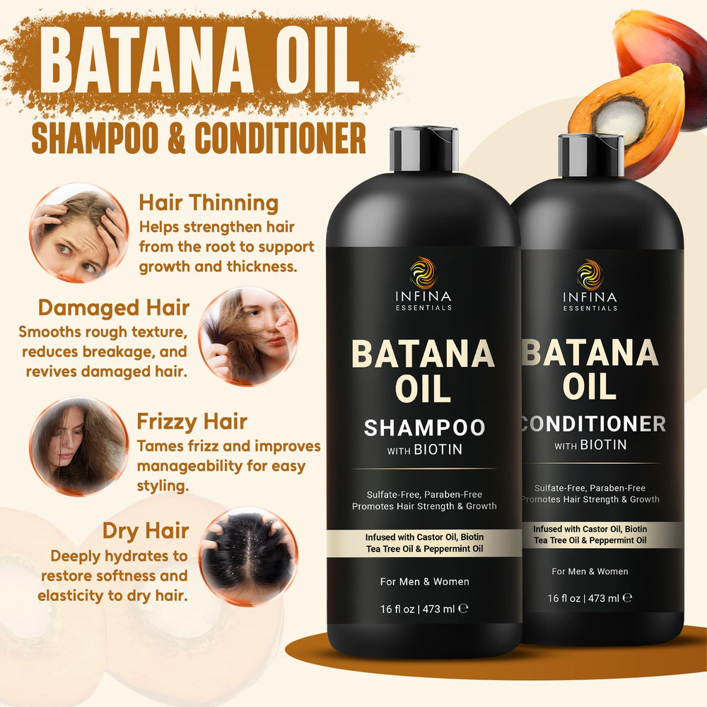 INFINA ESSENTIALS Batana Oil Conditioner bottle ready to smooth and strengthen