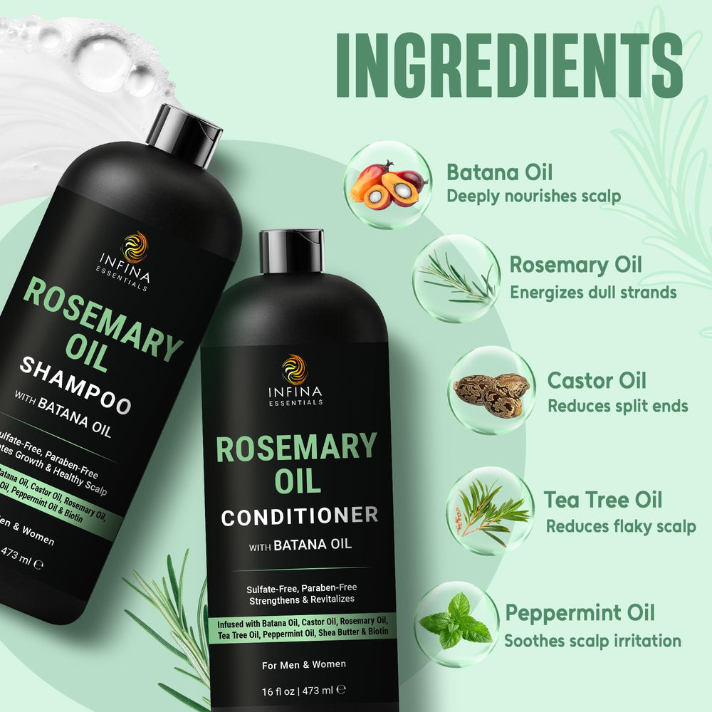 INFINA ESSENTIALS batana oil ingredient visual highlights natural shine and strengthening support.