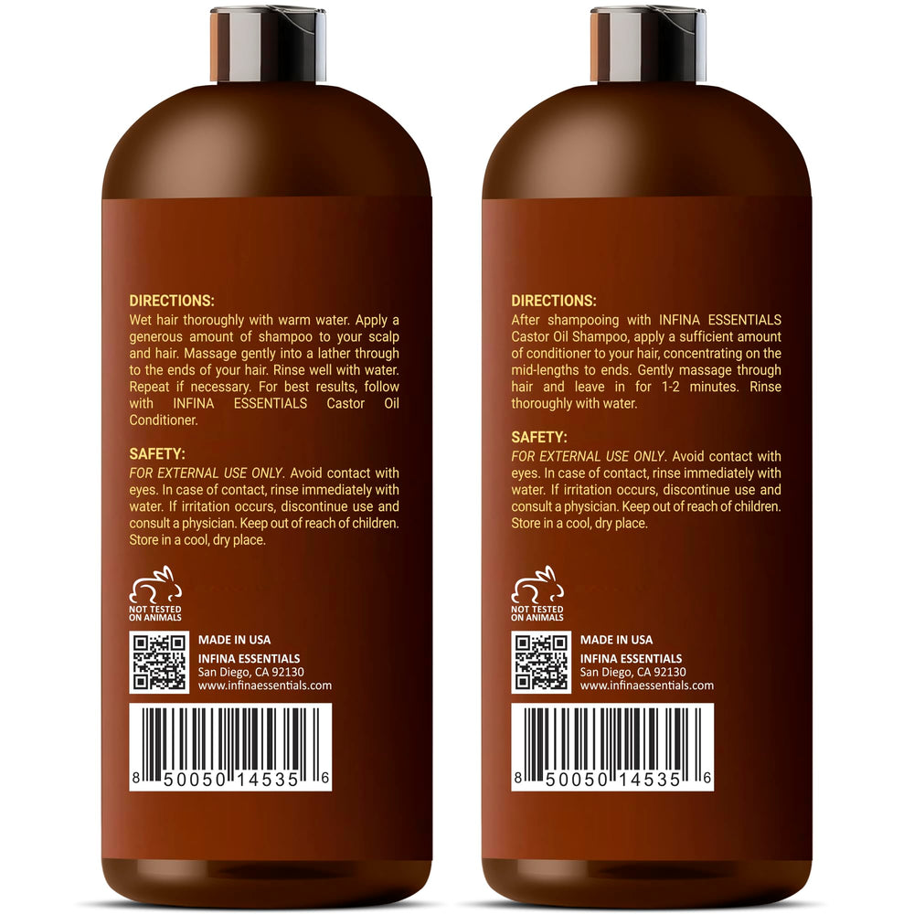 INFINA ESSENTIALS Daily-use hair care set shown with bottles and sleek packaging.