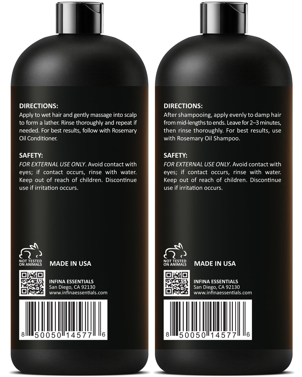 INFINA ESSENTIALS made in USA seal emphasizes quality production standards.