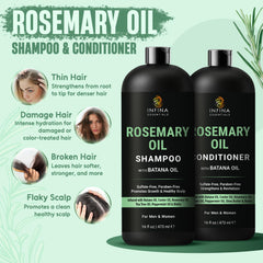 INFINA ESSENTIALS rosemary conditioner bottle demonstrates deep nourishment for smooth, manageable hair.