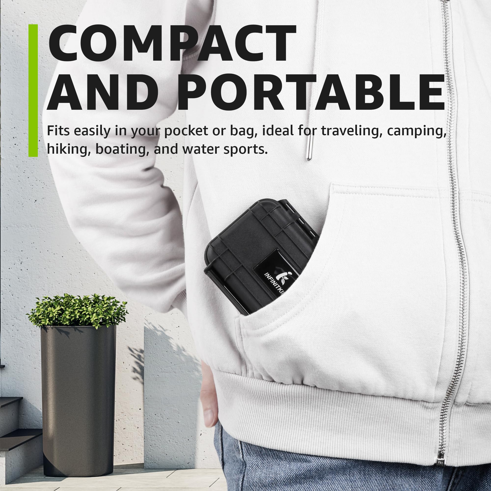 INFINITKIN Portable storage for cones, papers, and essentials during camping or boating.