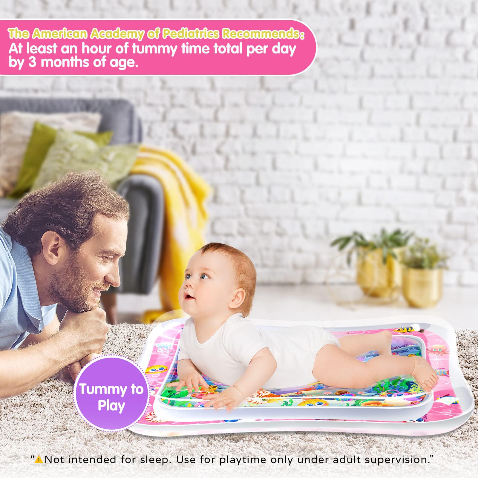 Baby enjoying bright colors on Infinno tummy time mat for sensory exploration