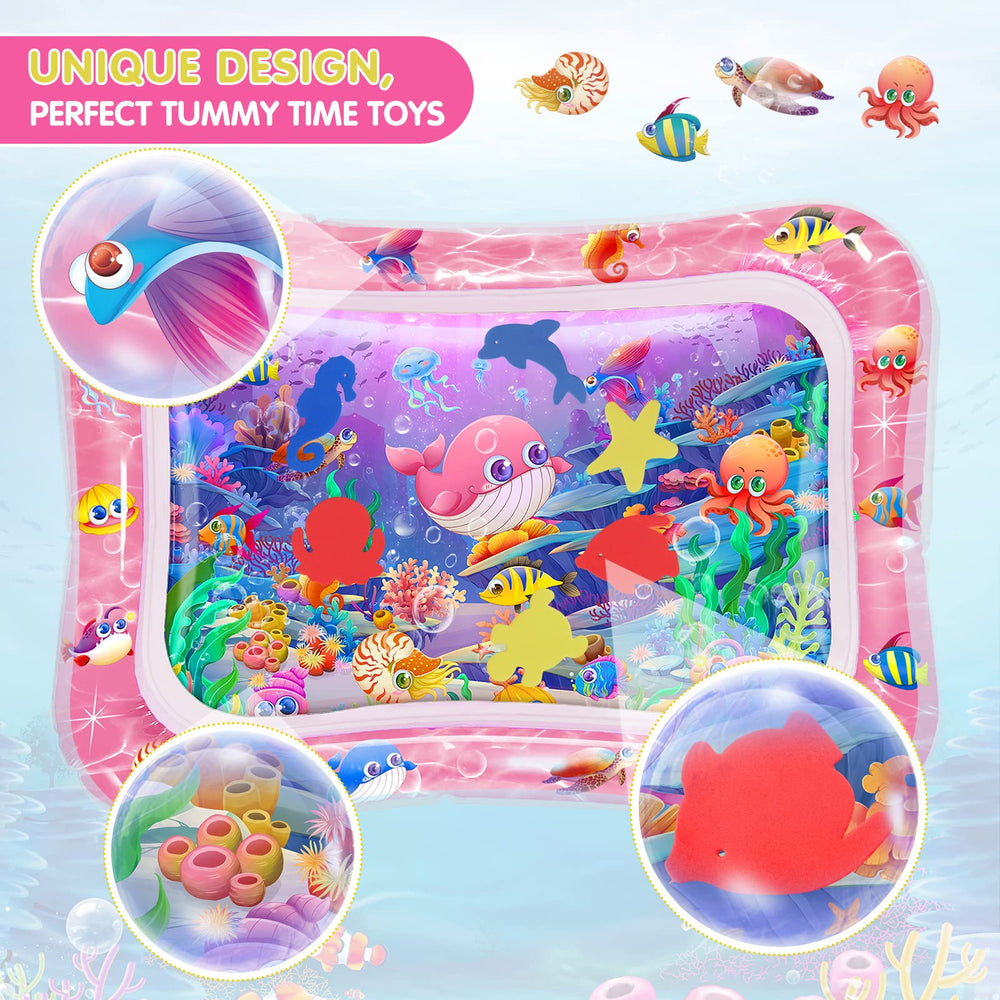 Infinno tummy time mat edge inflation setup in pink for quick play