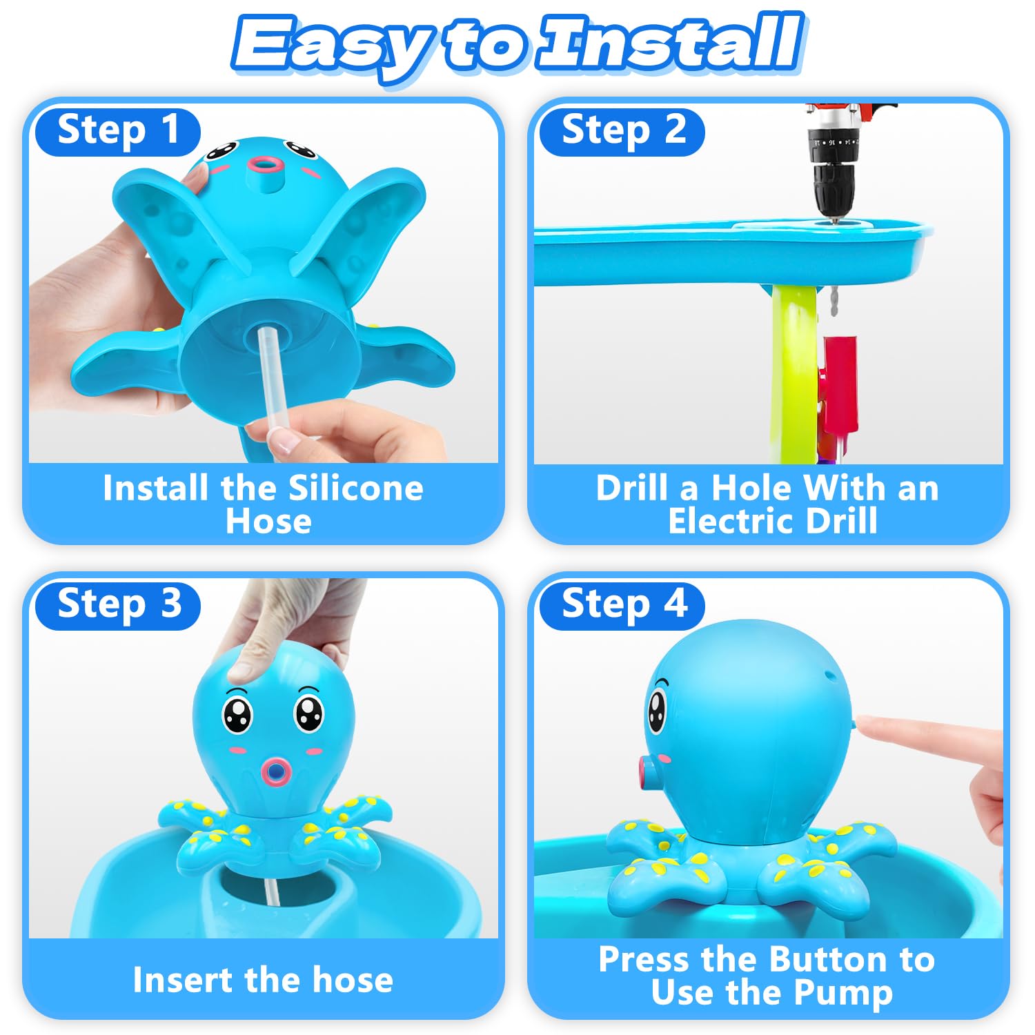 Infowush cordless design reduces trip hazards during outdoor water play