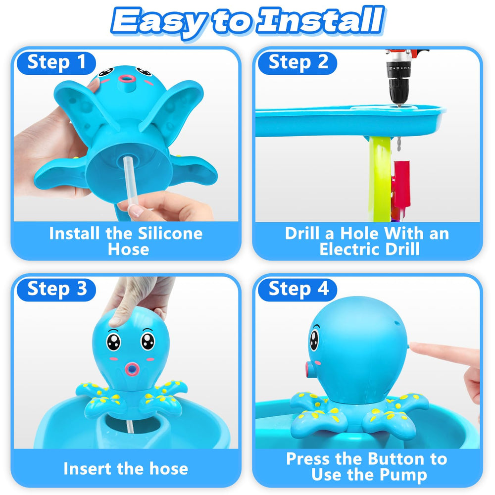 Infowush cordless design reduces trip hazards during outdoor water play