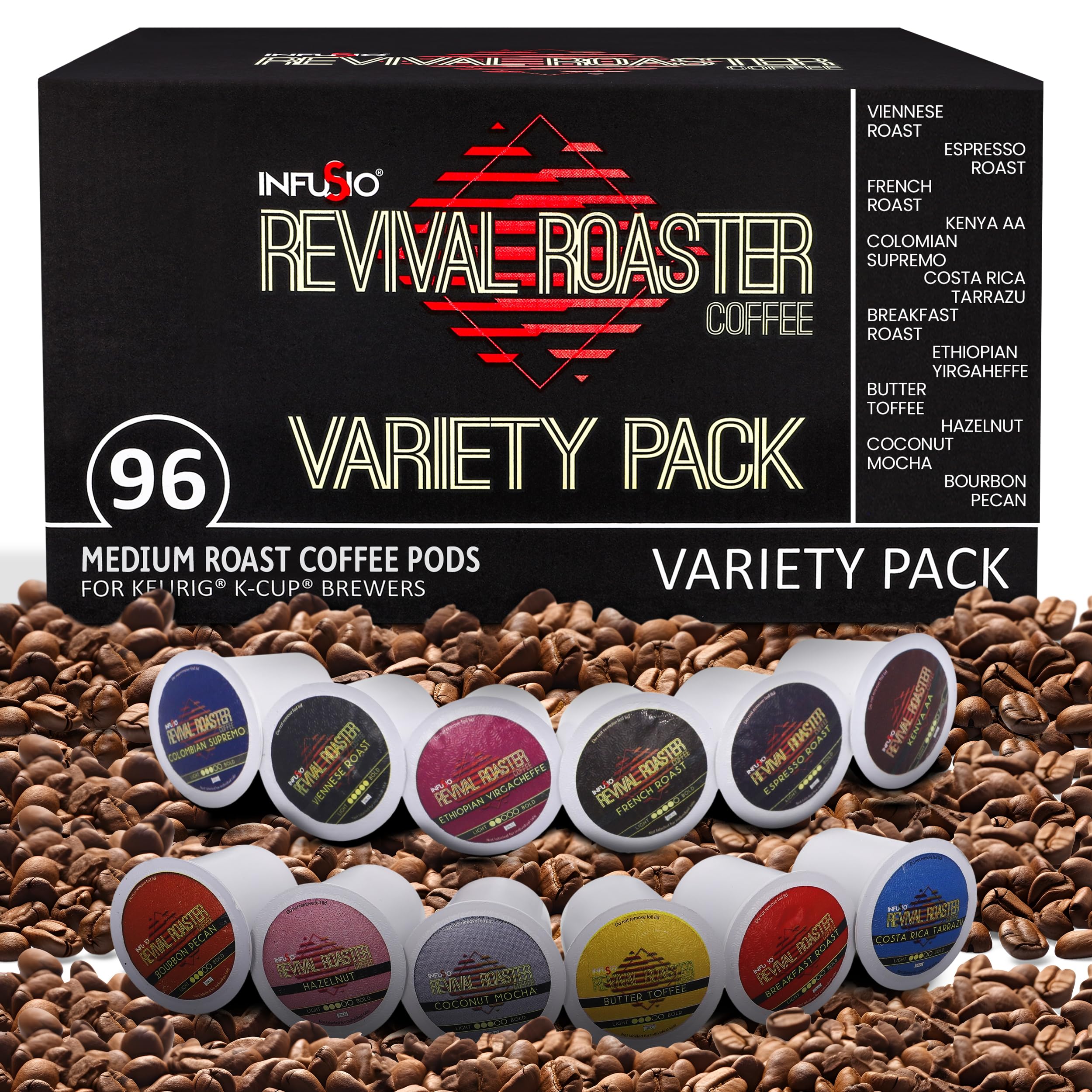 InfuSio 12-flavors collection highlights diverse roasts and profiles for daily coffee.