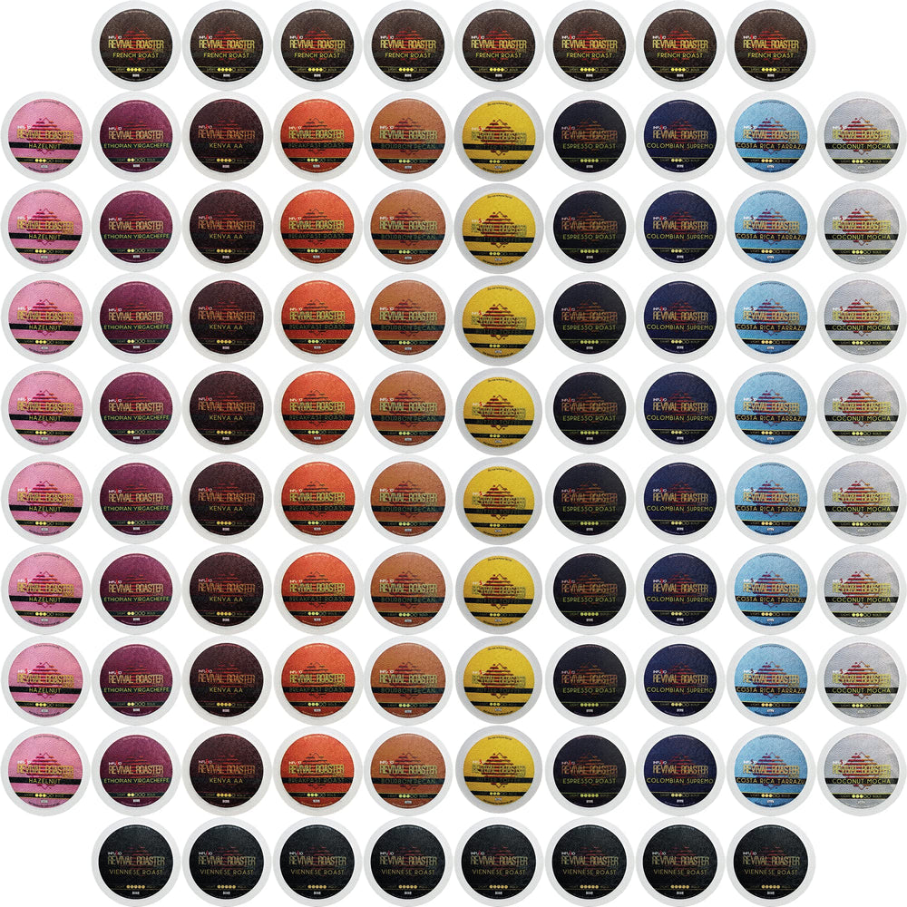 InfuSio variety-pack 96-count display shows 12 blends for Keurig compatibility and broad taste options.