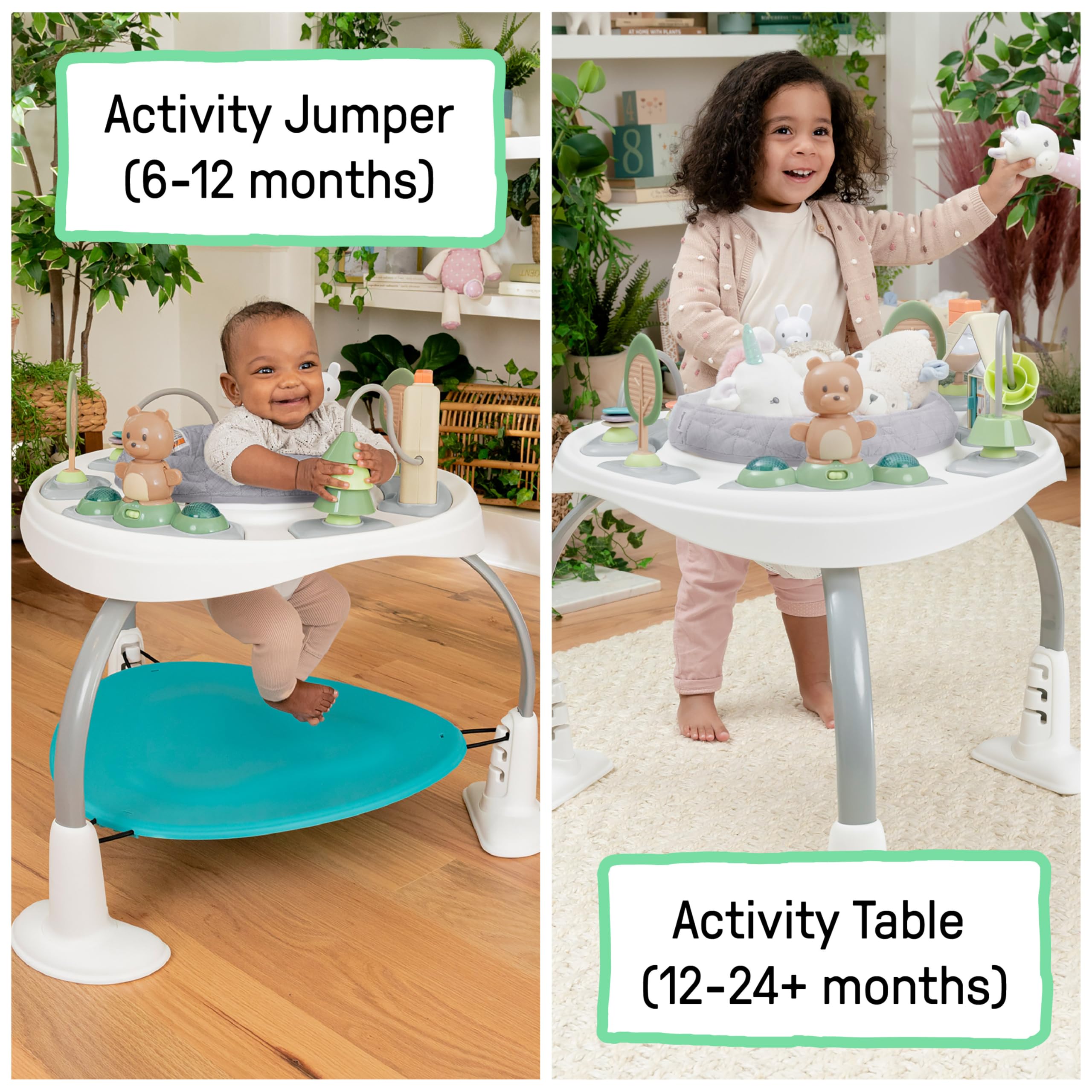 Ingenuity Spring & Sprout adjustable height positions support growing kids.