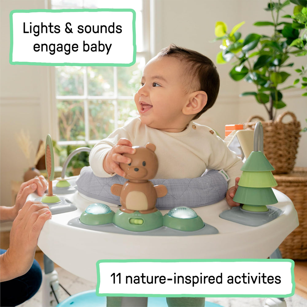 Ingenuity Spring & Sprout table mode provides toddler-friendly play surface.
