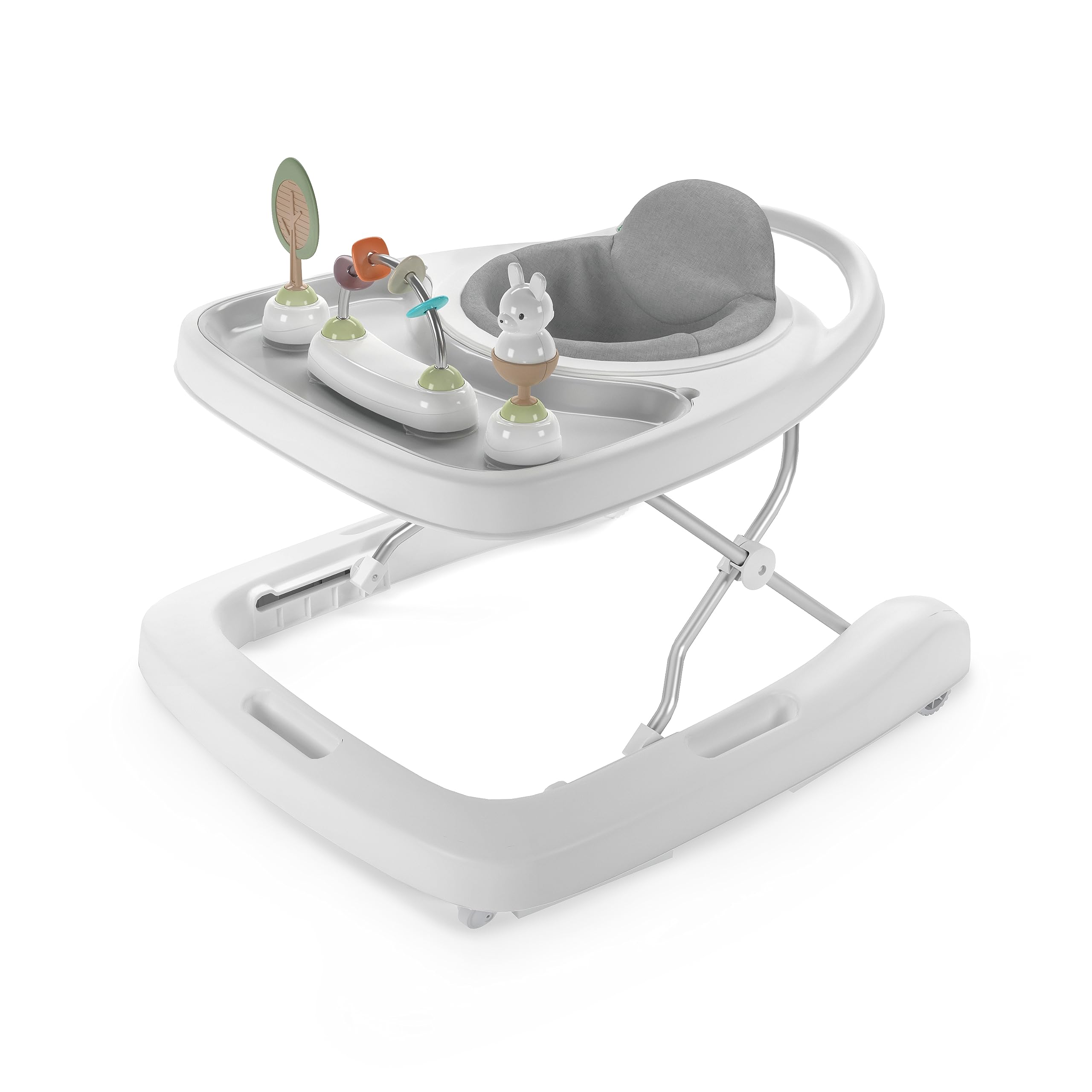 Ingenuity Step & Sprout walker folded for travel, easy to store and carry