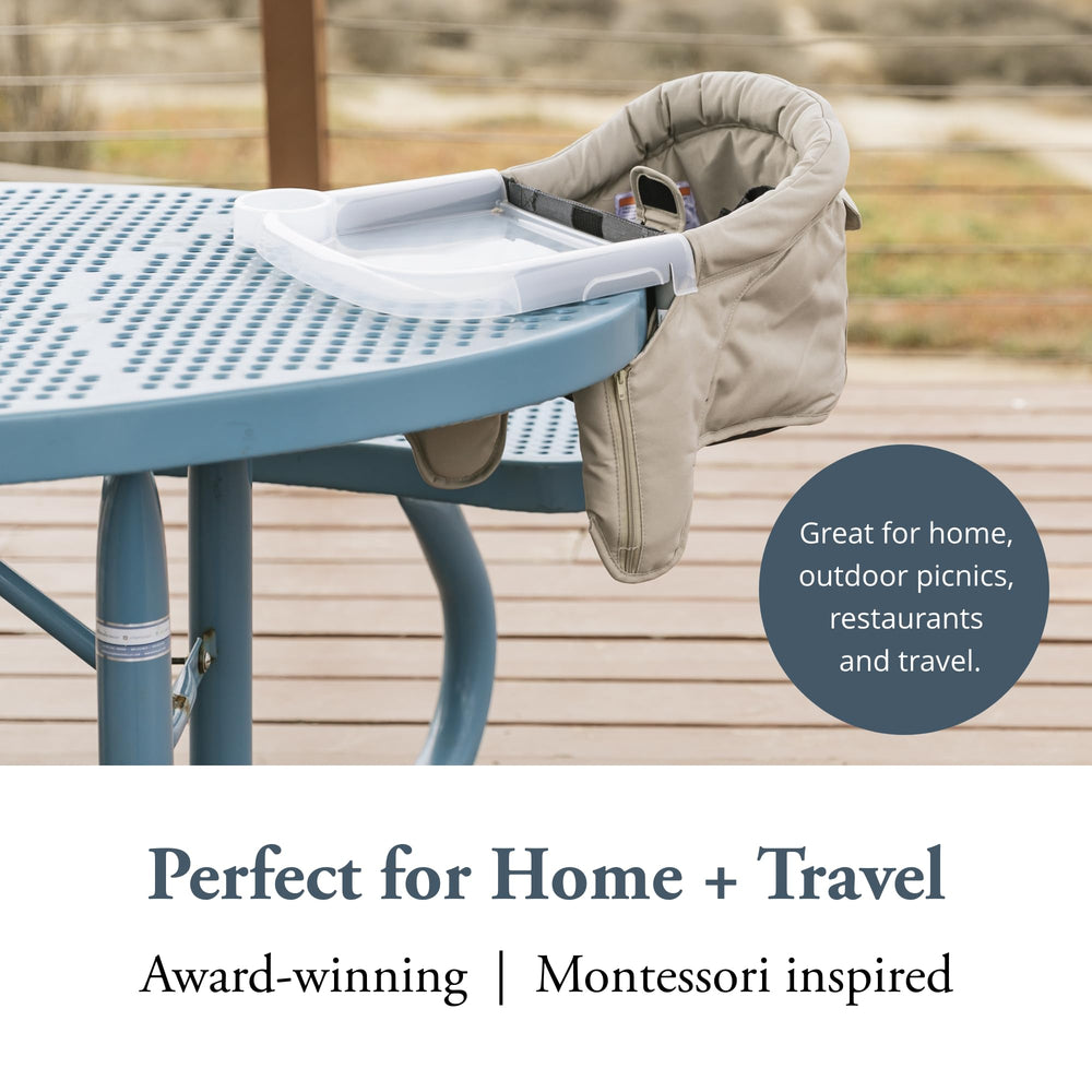 Inglesina Fast Table Chair carry bag included for convenient travel and storage.
