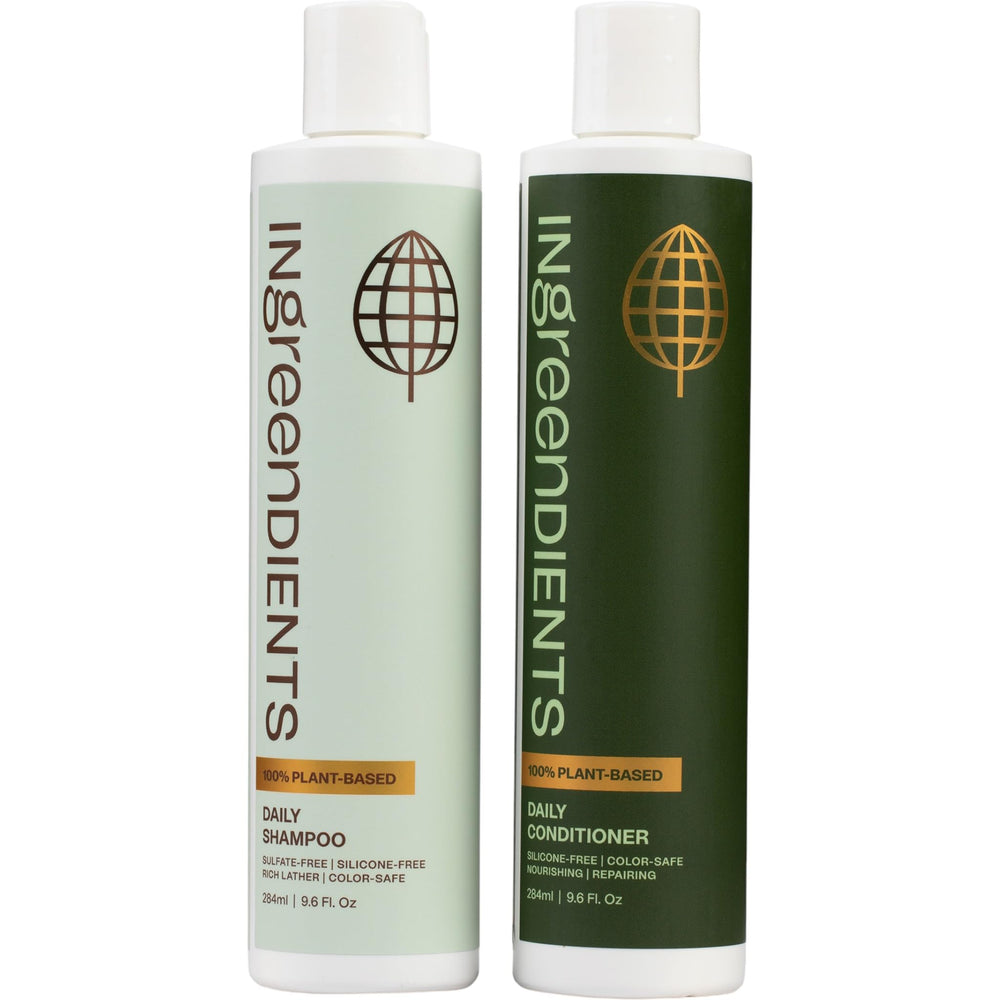 Ingreendients shampoo bottle close-up for gentle cleanse on sensitive scalps
