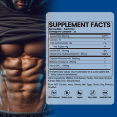 inGreens Creatine Gummies bottle side shows 120-count supply for daily use.