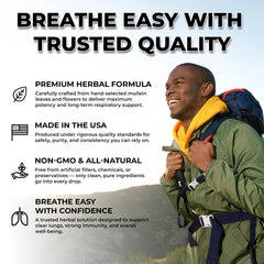 Inhale Mullein Drops label emphasizing organic certification and alcohol-free formula