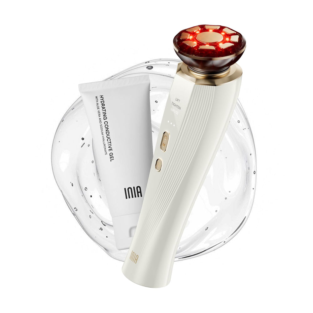 INIA Flare front view: ergonomic device for easy daily facial sessions.