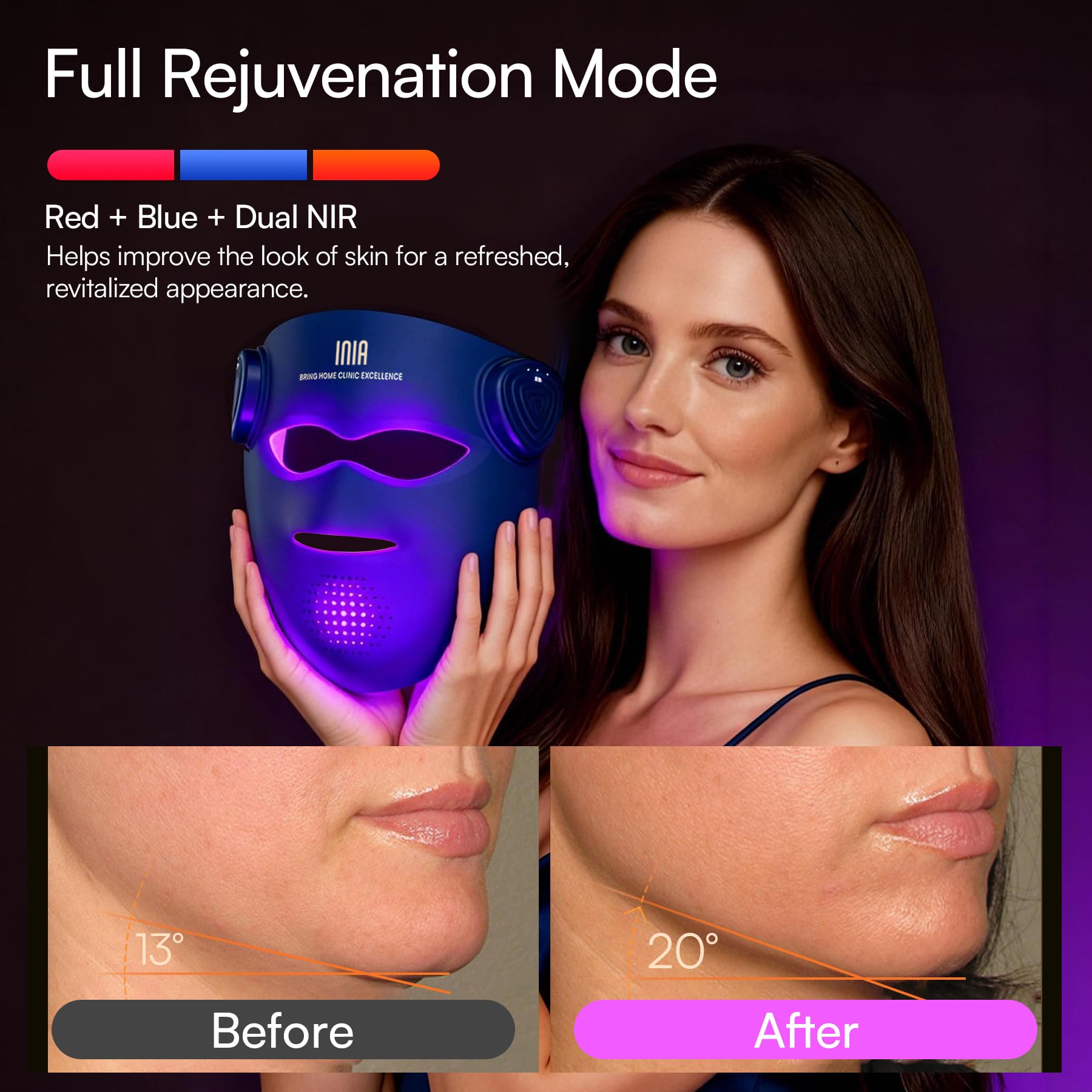 INIA Glow 4D eye-care feature can soothe puffy under-eye areas.