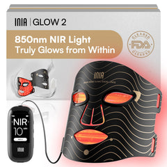 INIA red light mask front view for at-home facial rejuvenation and glow.
