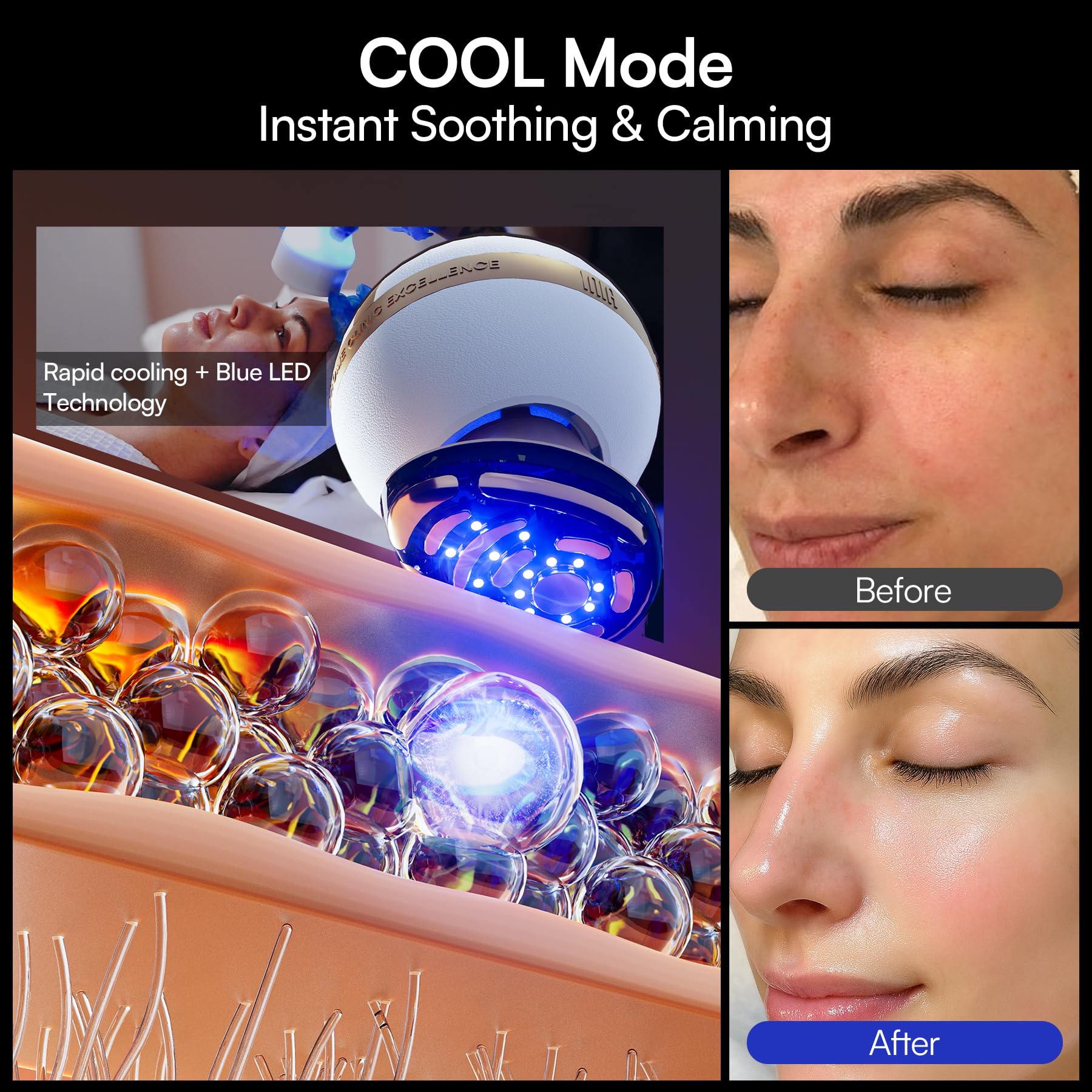 INIA SPHERA spa-inspired design with gold accents for luxe sessions.